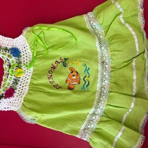 Handmade Crochet Trim Dress with Fish Embroidery - St Thomas Island